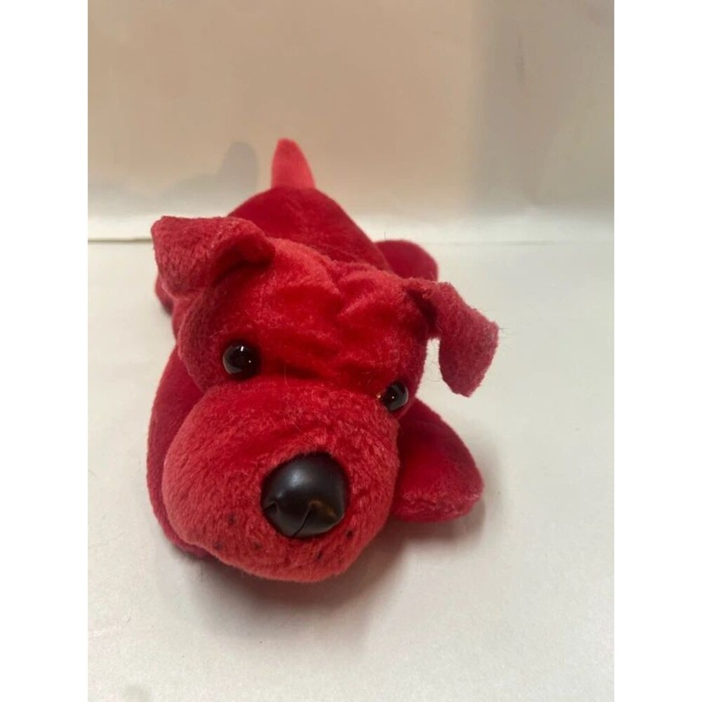 24K vintage Red Beanbag dog  7 in